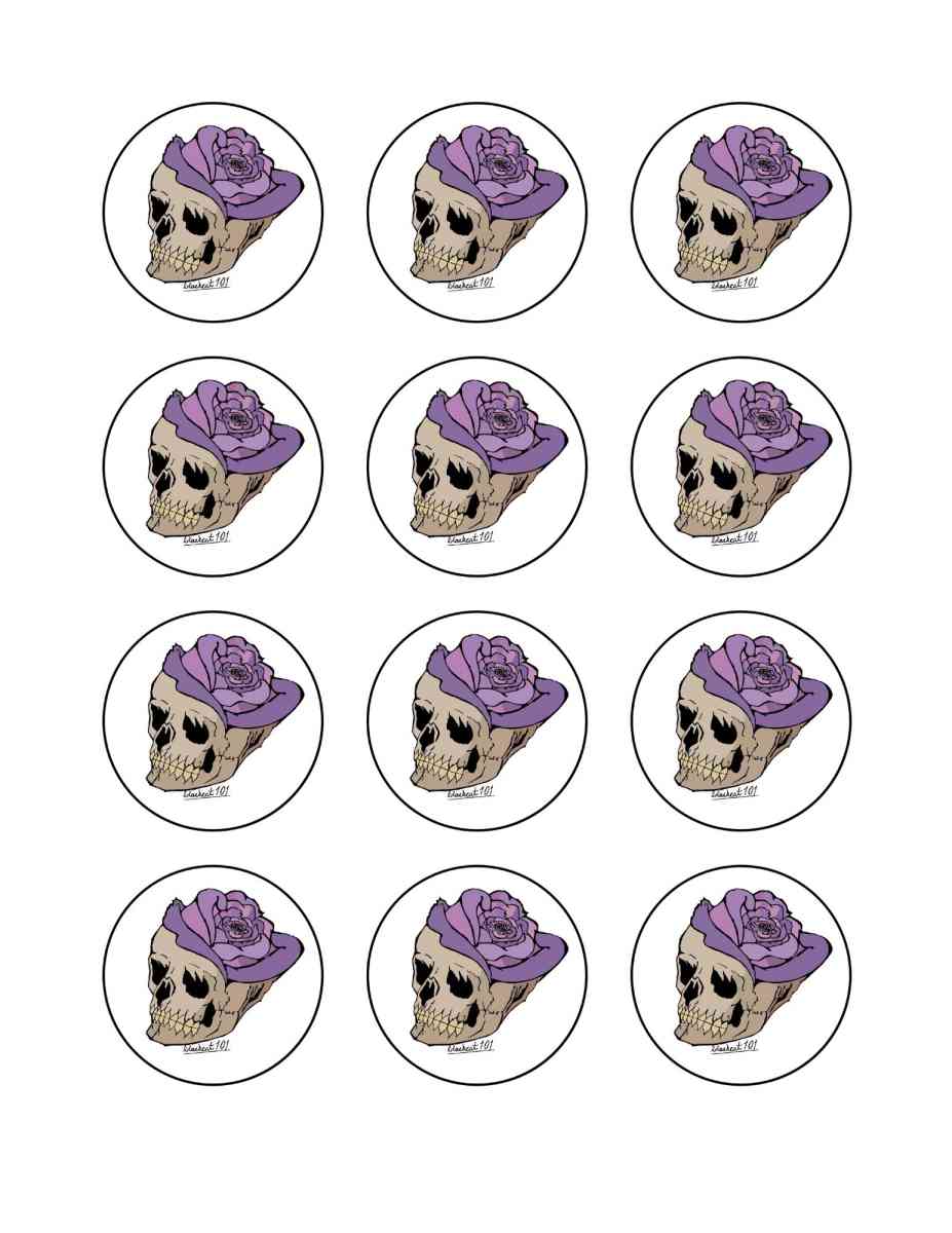 Skull with Roses die cut
