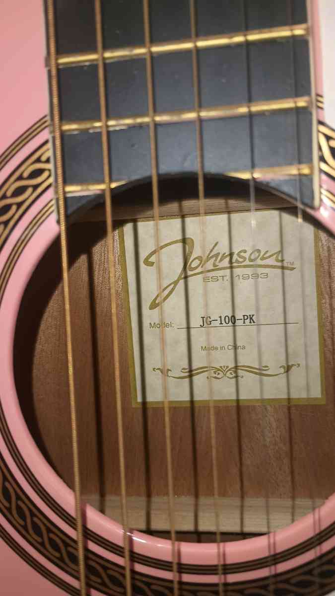 Pink Guitar with Case and Tools
