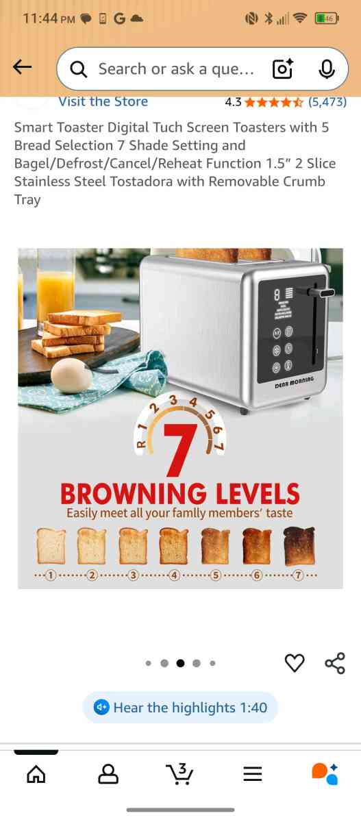 Smart Digital Touchscreen Toaster  New - Hampton, Virginia - FleaMarketBay