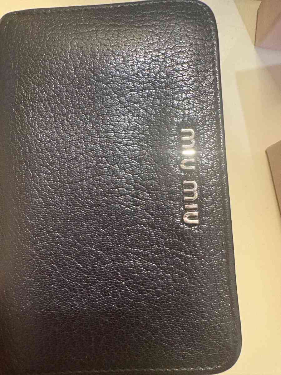 Miu Miu black leather studded wallet