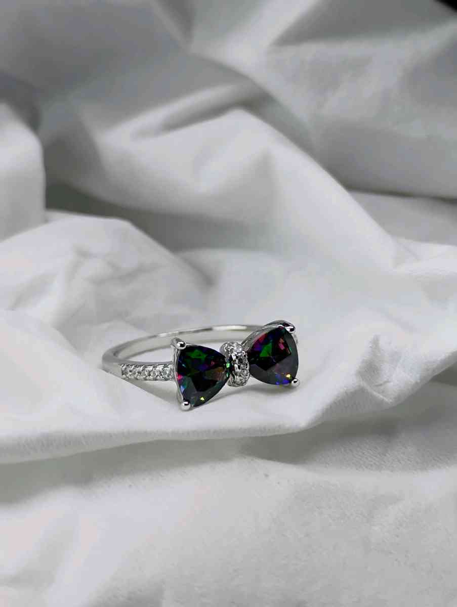 925 Stamped Silver COLORED BOW Ring - Houston, Texas - FleaMarketBay