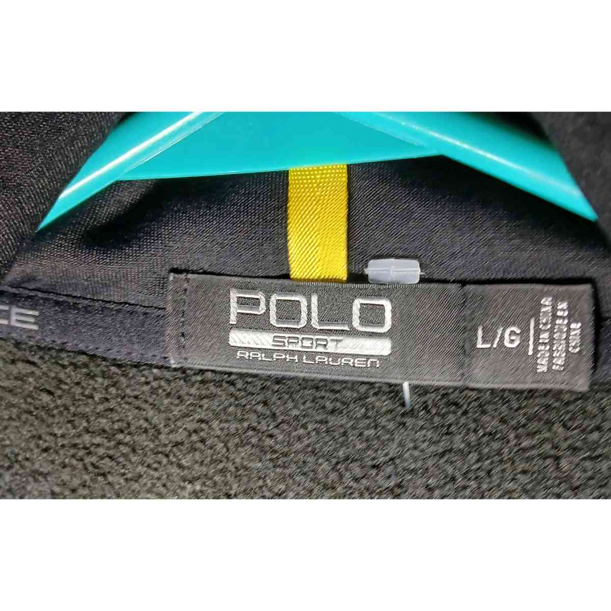 sports polo ralph lauren zip up jacket large black excelleni