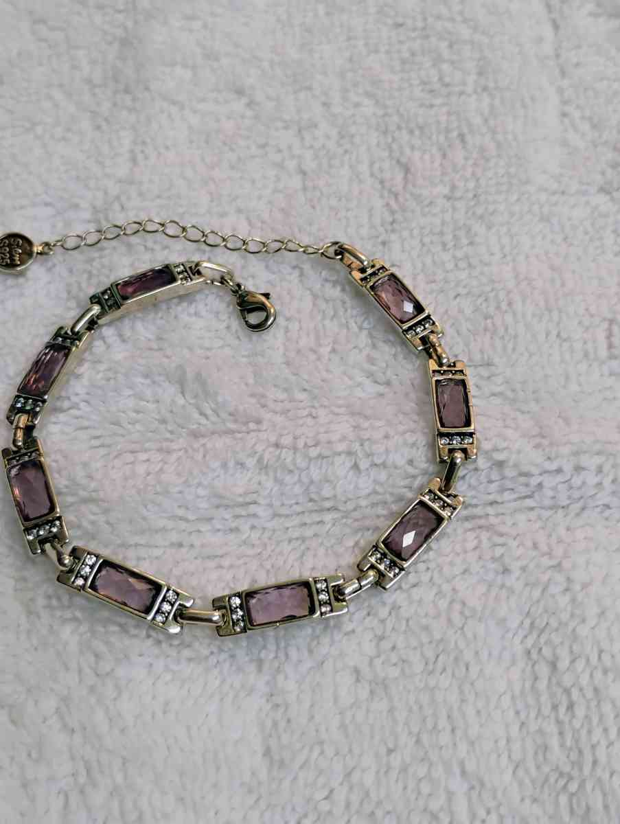 925 Italian Silver Purple Stone BRACELET - Houston, Texas - FleaMarketBay