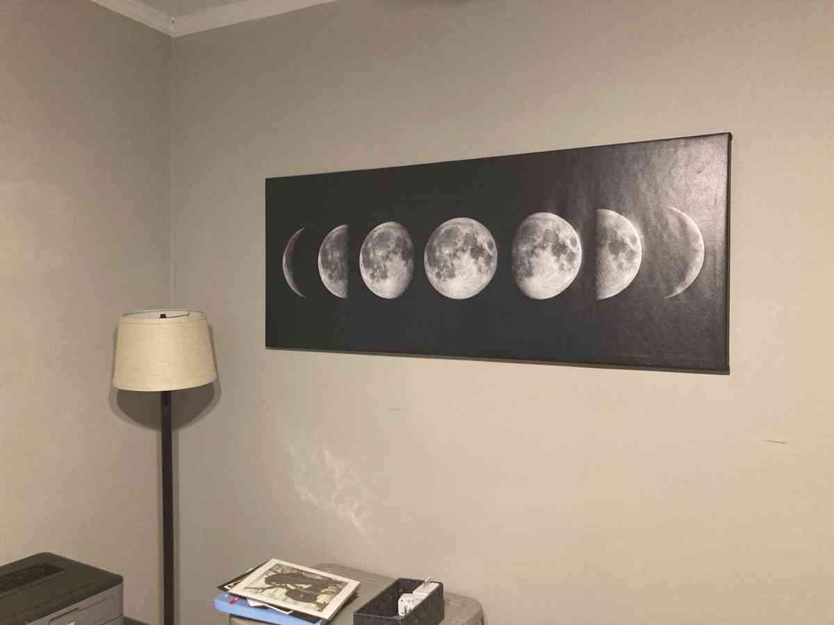 Phases of the Moon Poster Wall Hanging Wall Decor Canvas - Chicago, Illinois - FleaMarketBay