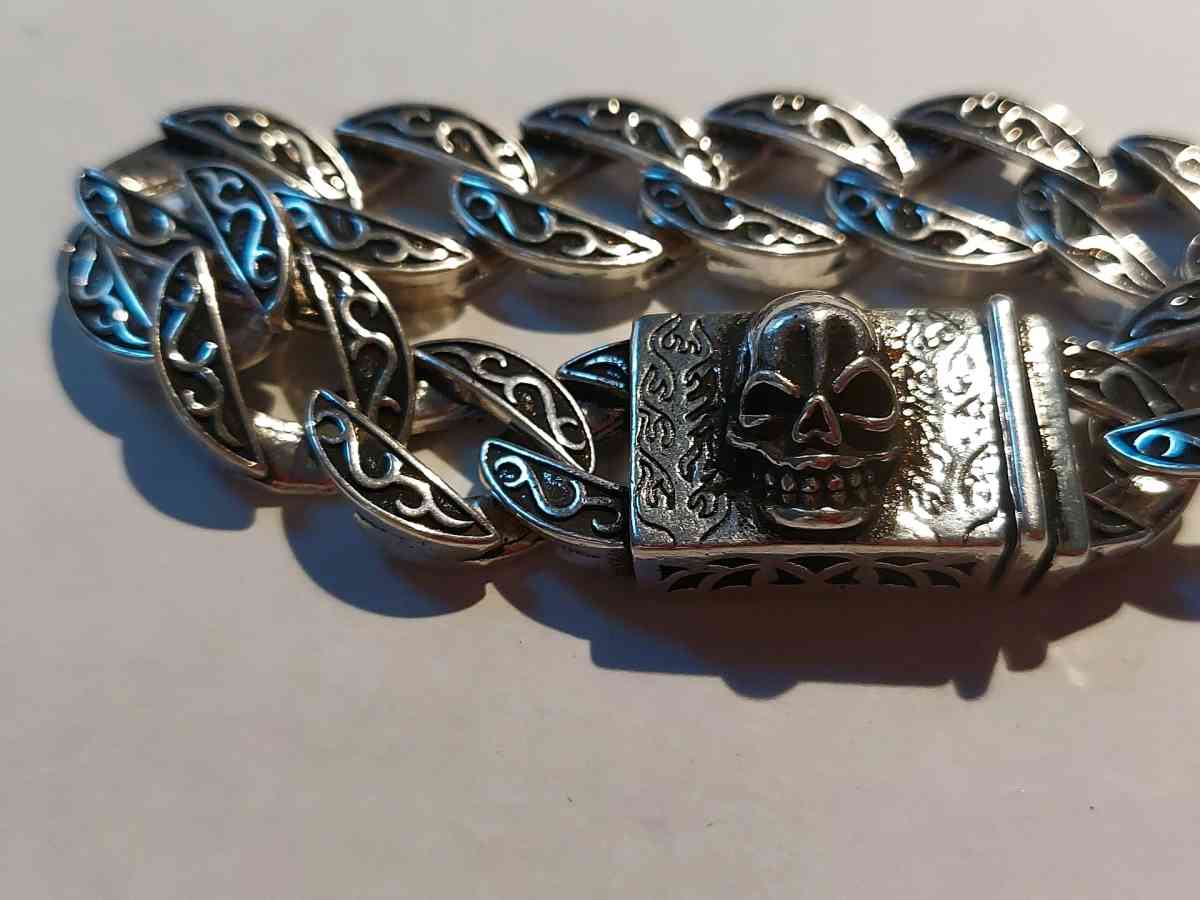NEW ART HANDMADE SILVER PLATED BRACELET  22 CM542 GR