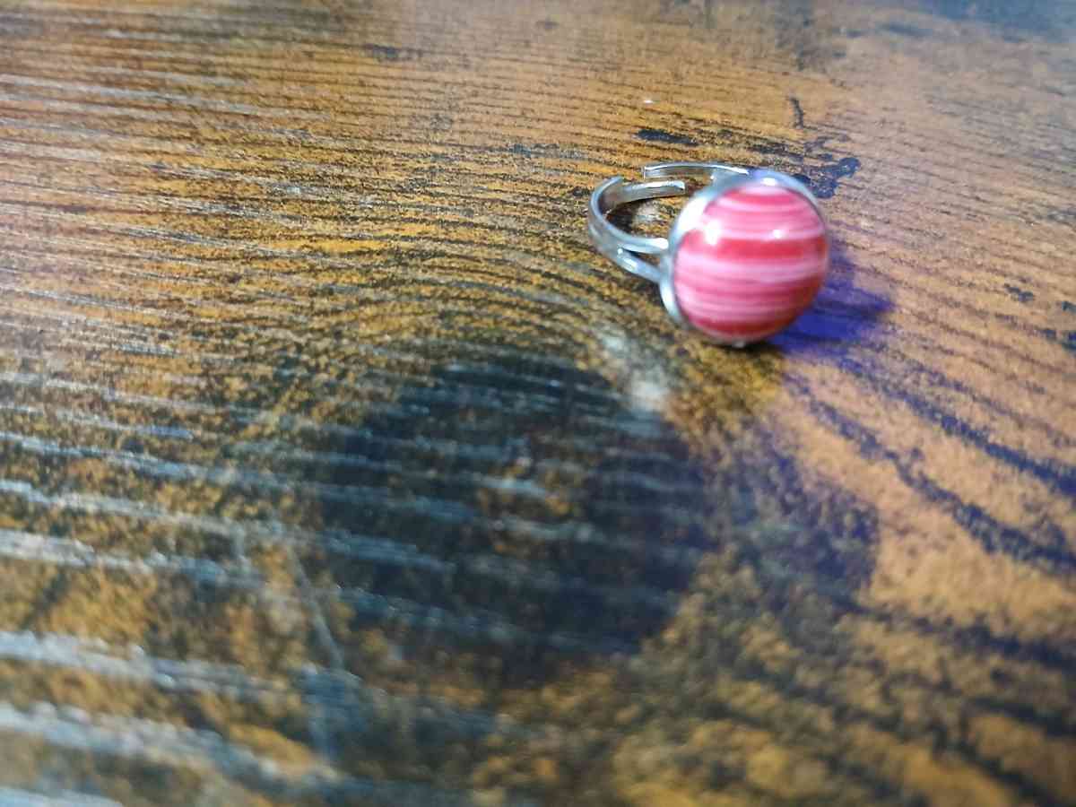 Adjustable Ring with Painted Synthesized Turquoise 12mm - Newport News, Virginia - FleaMarketBay