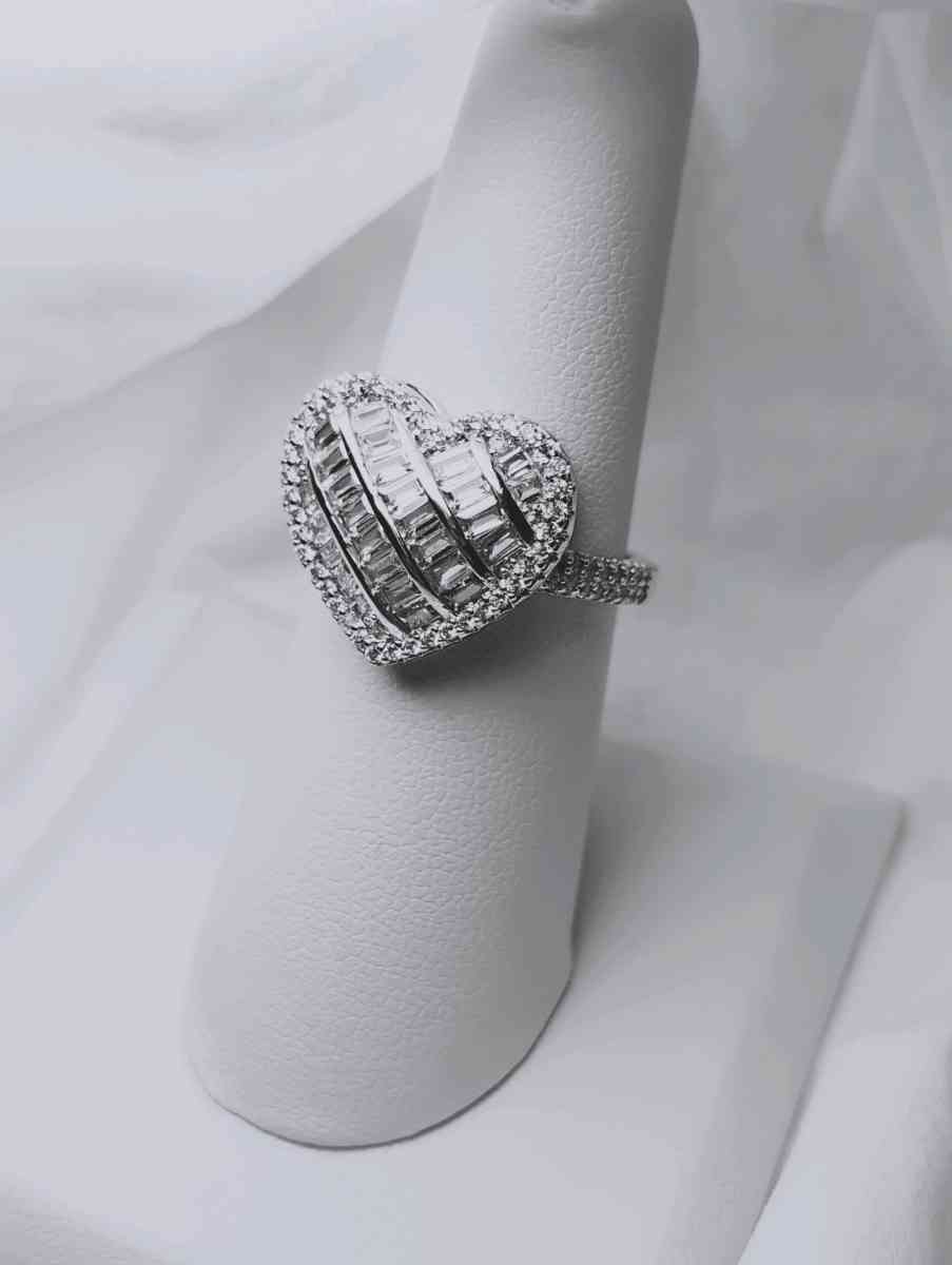 925 Stamped Silver HEART RING - Houston, Texas - FleaMarketBay