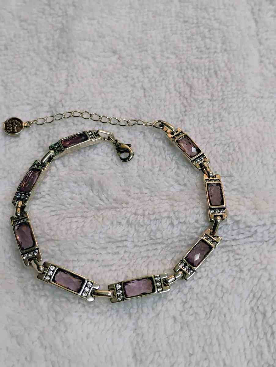 925 Italian Silver Purple Stone BRACELET - Houston, Texas - FleaMarketBay