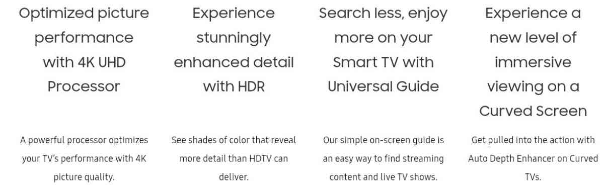 55 in curved TV samsung with surround sound