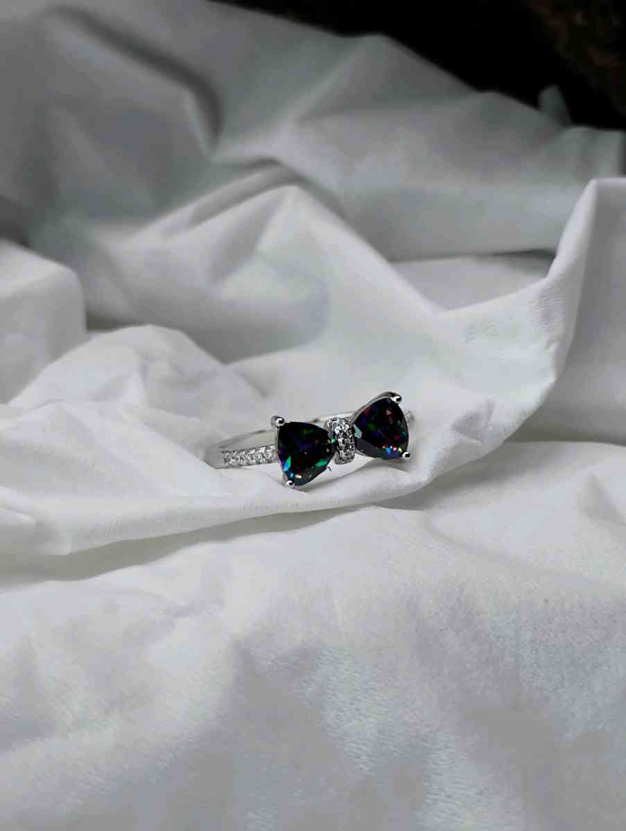 925 Stamped Silver COLORED BOW Ring - Houston, Texas - FleaMarketBay