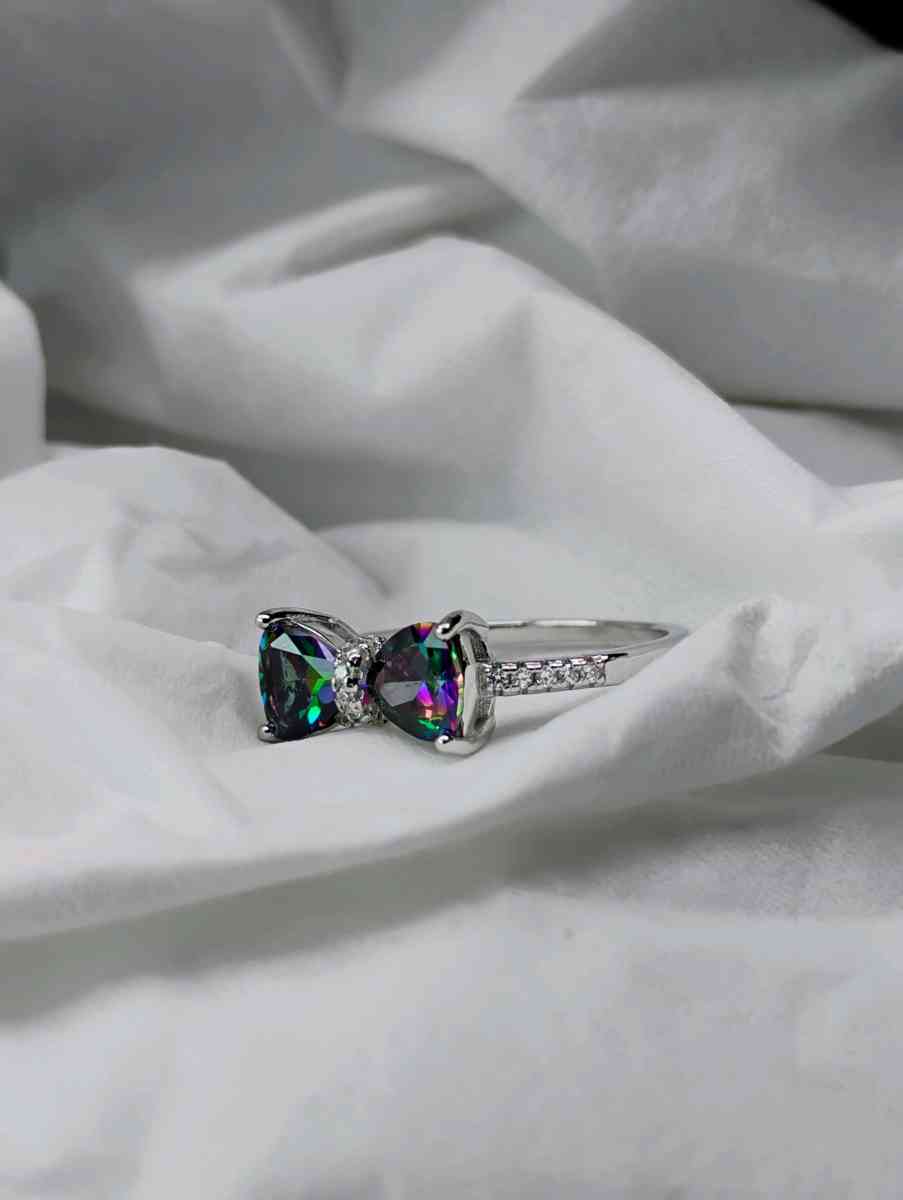 925 Stamped Silver COLORED BOW Ring - Houston, Texas - FleaMarketBay
