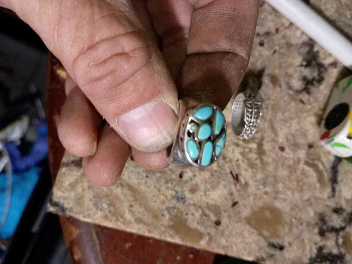 silver and turquoise ring