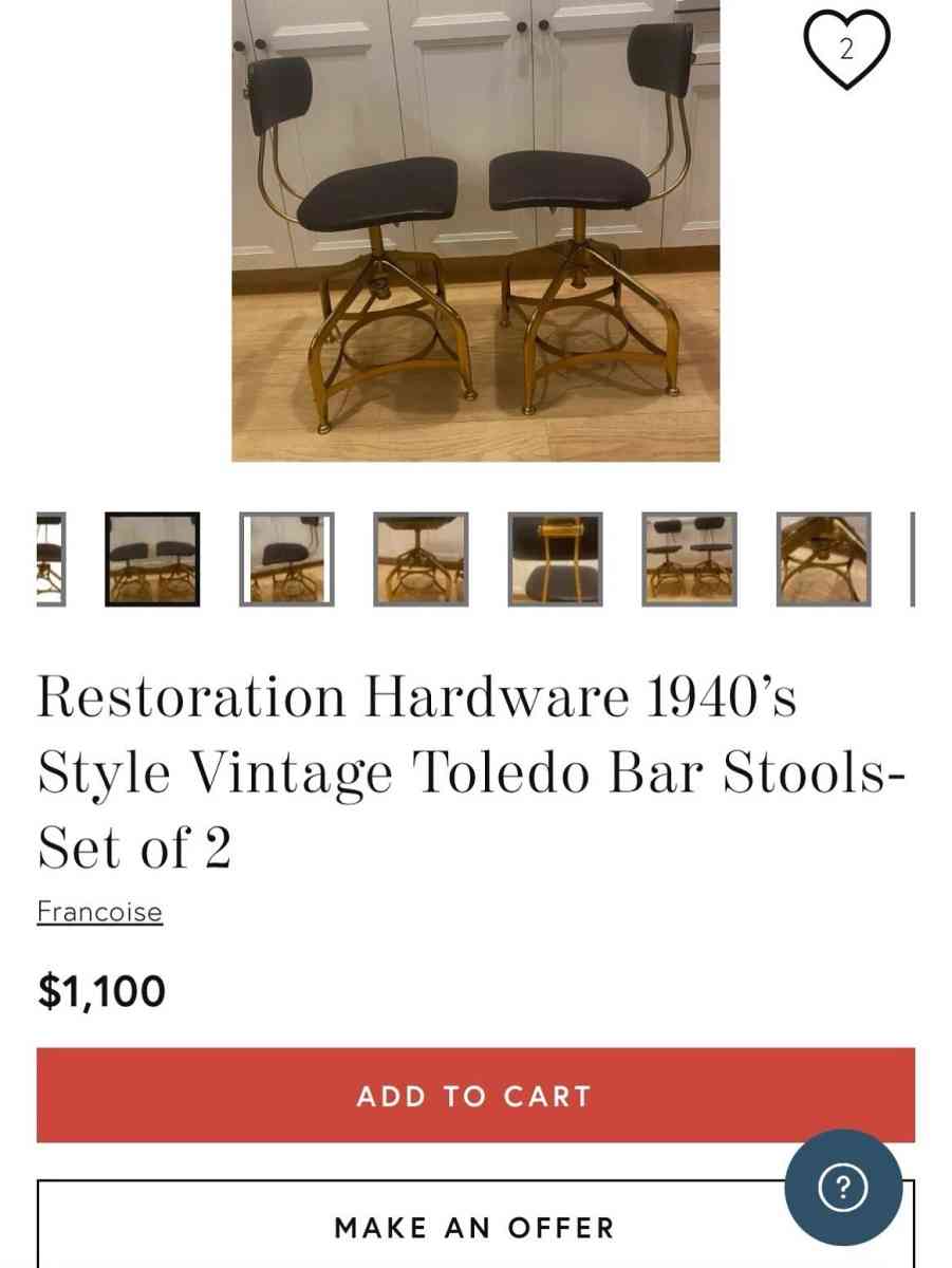 Restoration Hardware Vintage Bar Stools - Philadelphia, Pennsylvania - FleaMarketBay