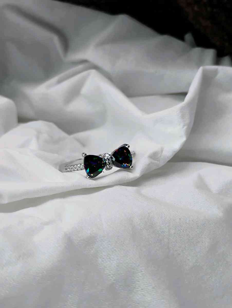925 Stamped Silver COLORED BOW Ring - Houston, Texas - FleaMarketBay