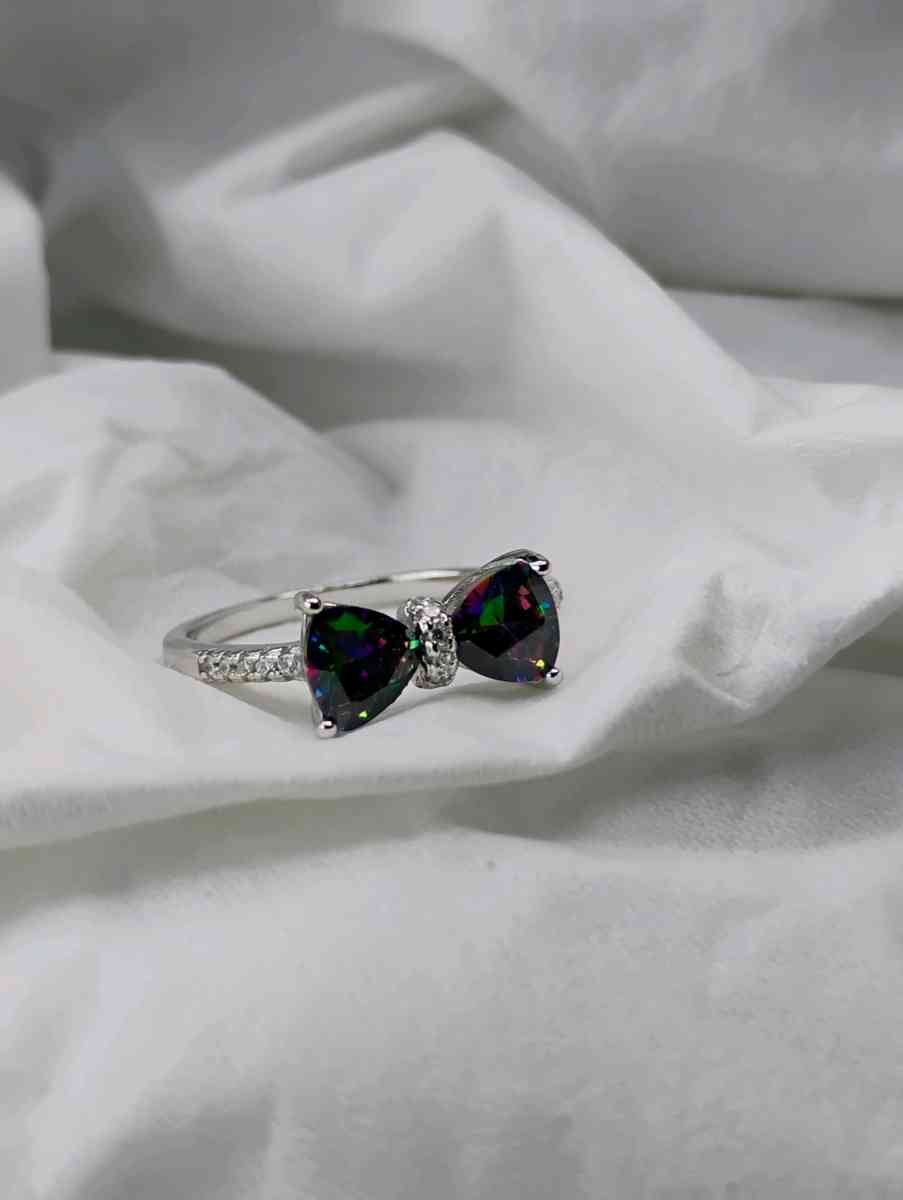 925 Stamped Silver COLORED BOW Ring - Houston, Texas - FleaMarketBay