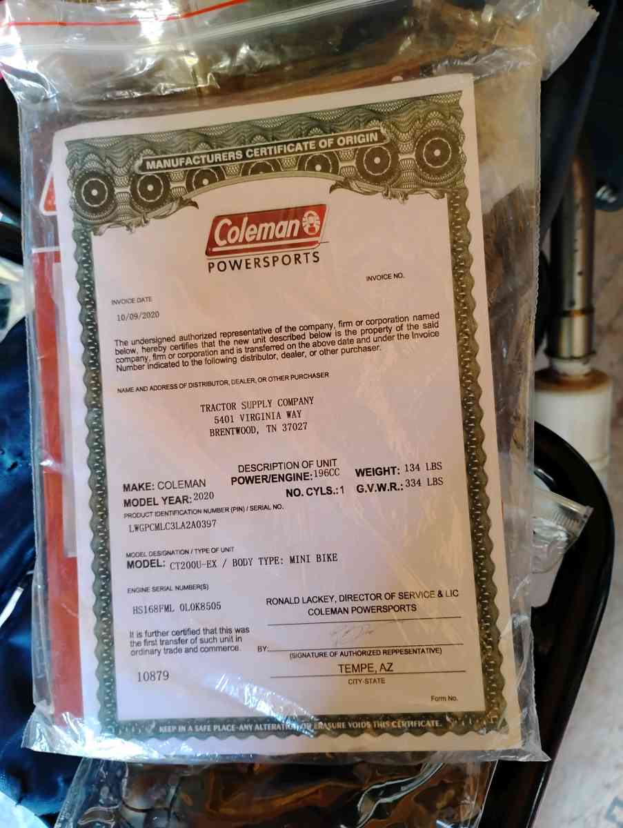 Coleman CT200EX Mini Bike - Osage, Oklahoma - FleaMarketBay