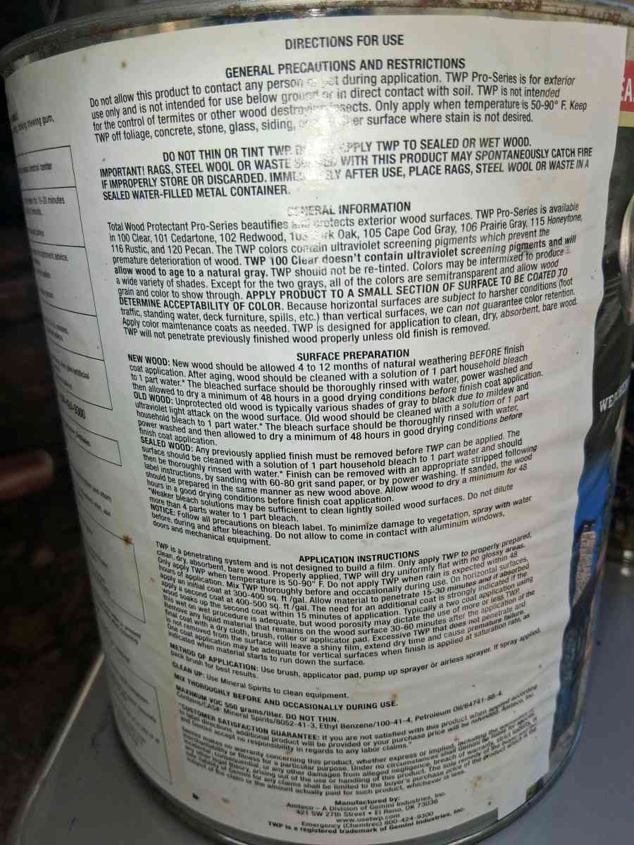 TWP 116 Rustic Wood Stain  7 Gallons Brand New  Unopened