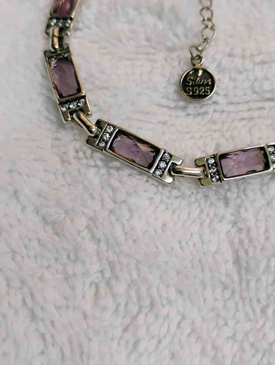 925 Italian Silver Purple Stone BRACELET - Houston, Texas - FleaMarketBay
