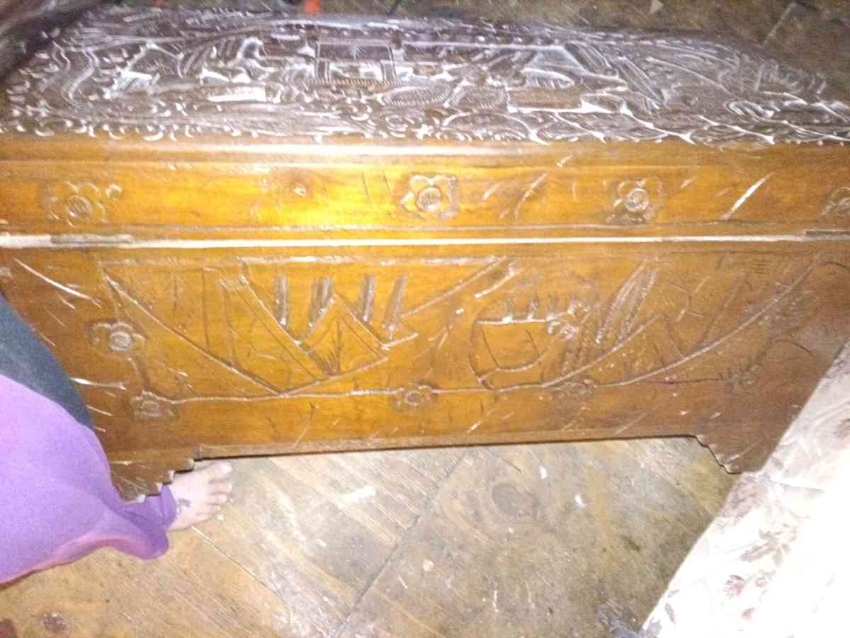 19 centrery Chinese antique hand carved chompras wooden ches