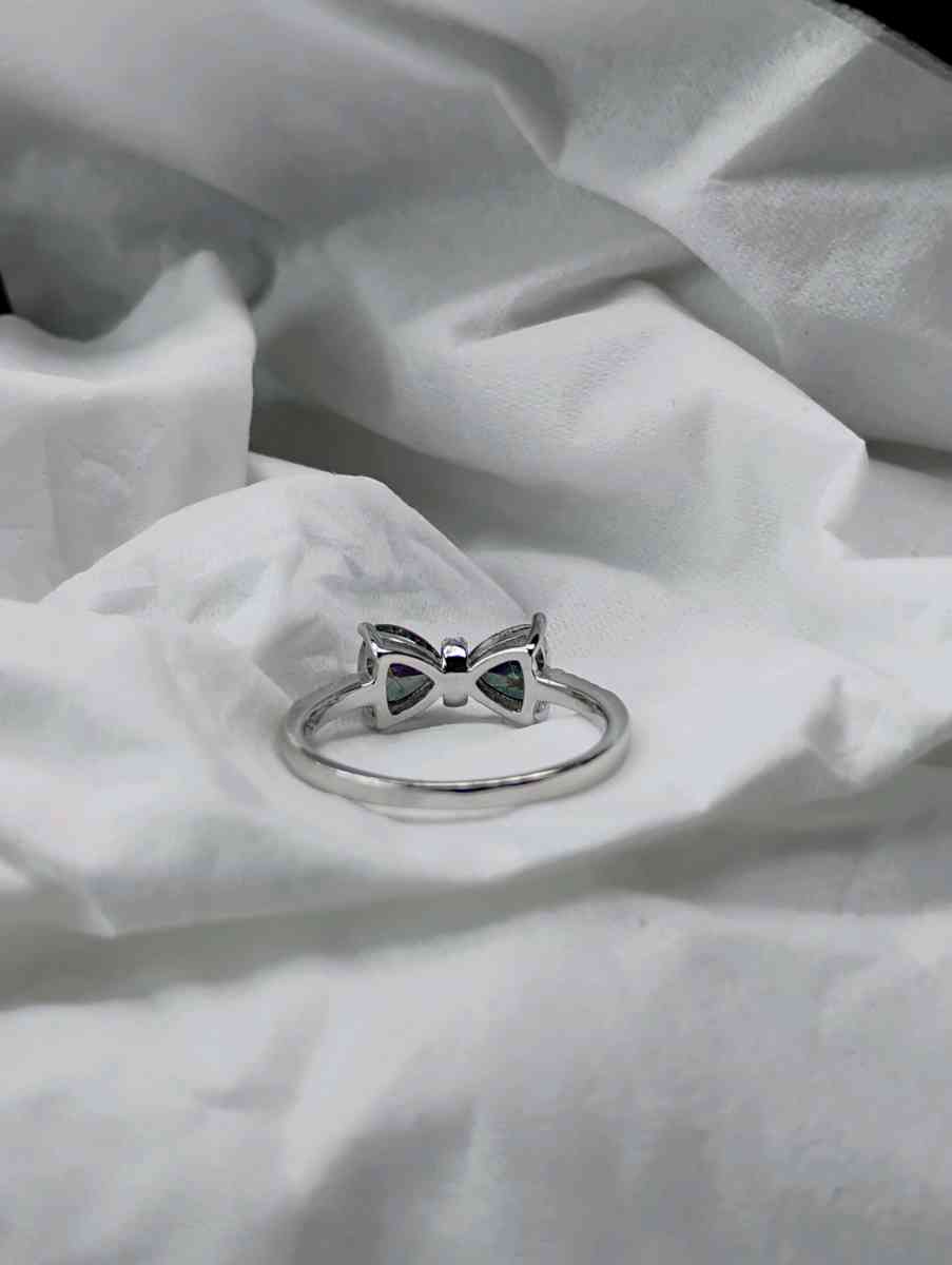 925 Stamped Silver COLORED BOW Ring - Houston, Texas - FleaMarketBay