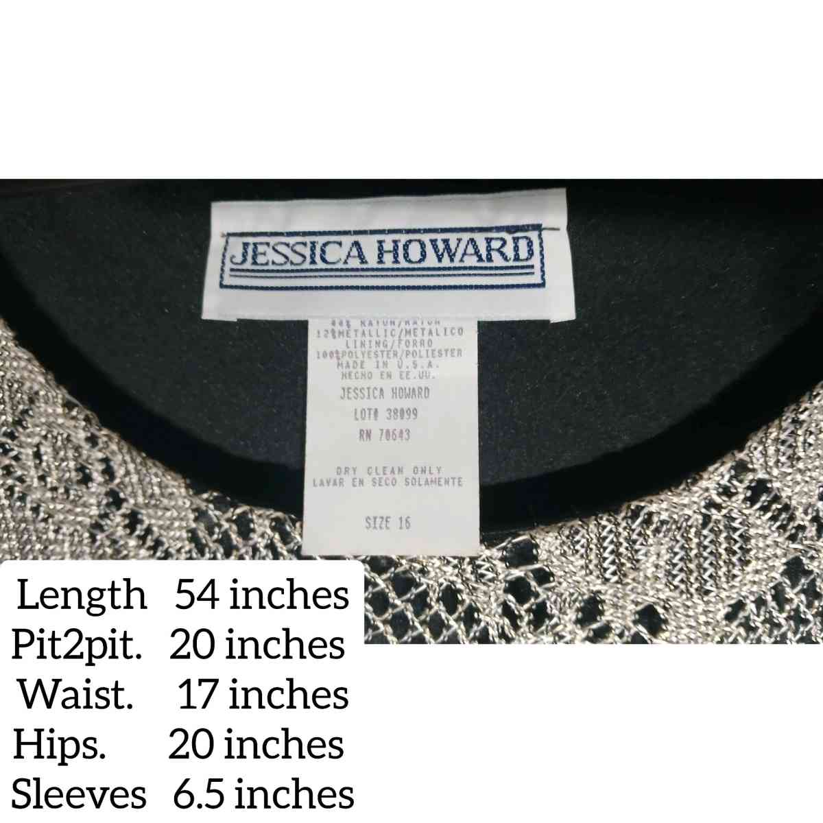 Jessica Howard metallic gold  lace overlay black  mid si