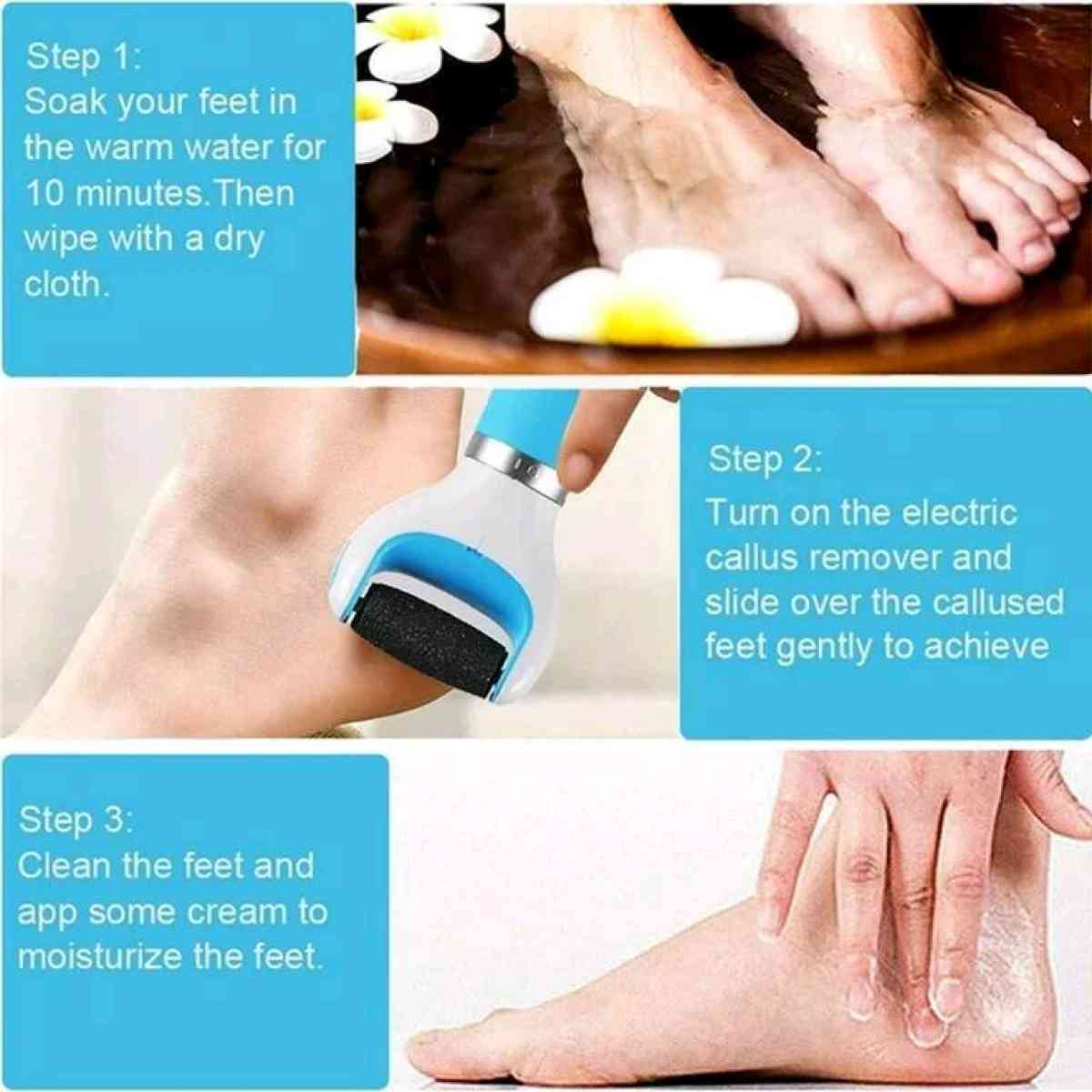 Electronic Foot File Roller Callus Remover USB Cable Include