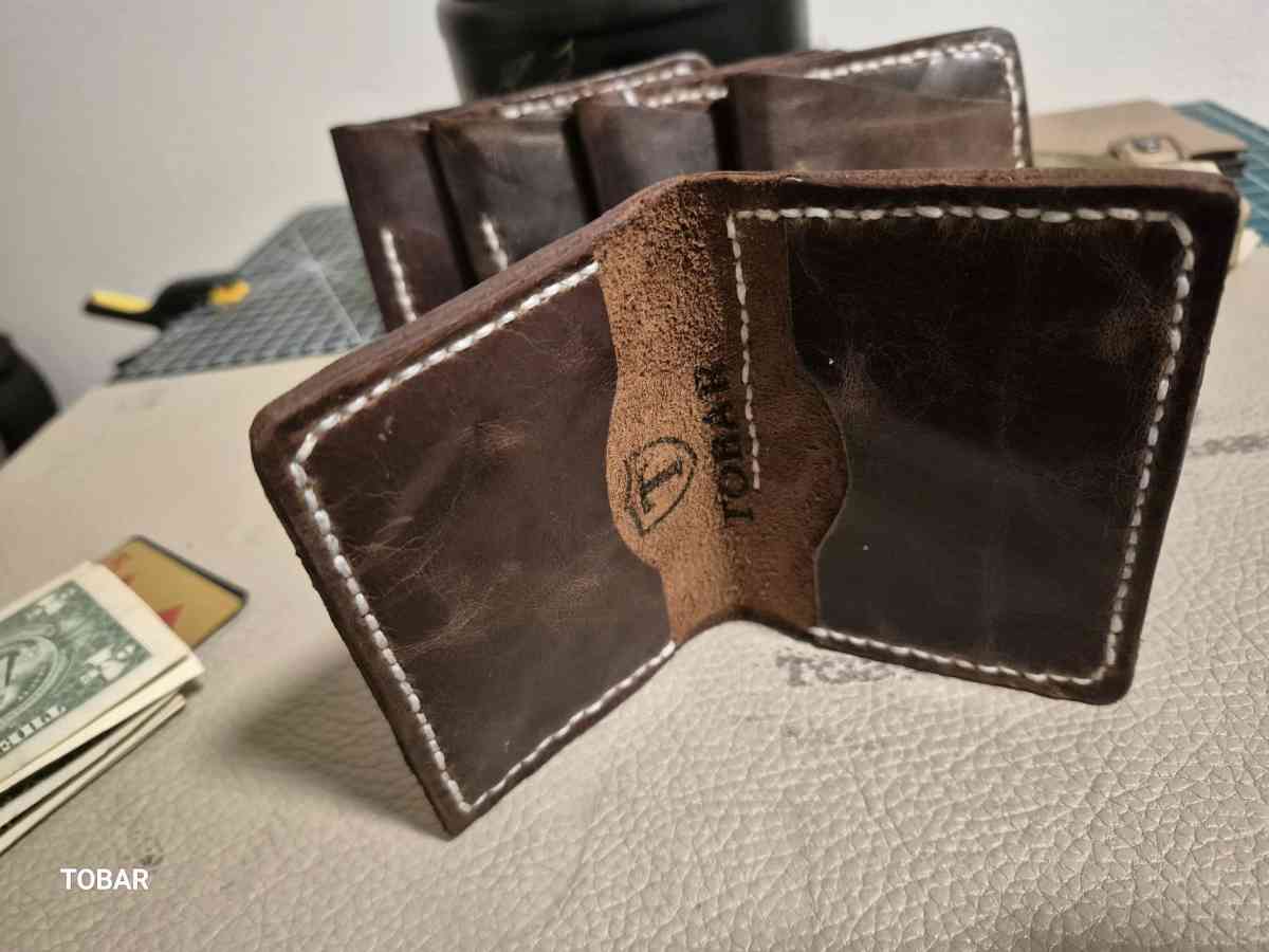 leather wallet rustic style