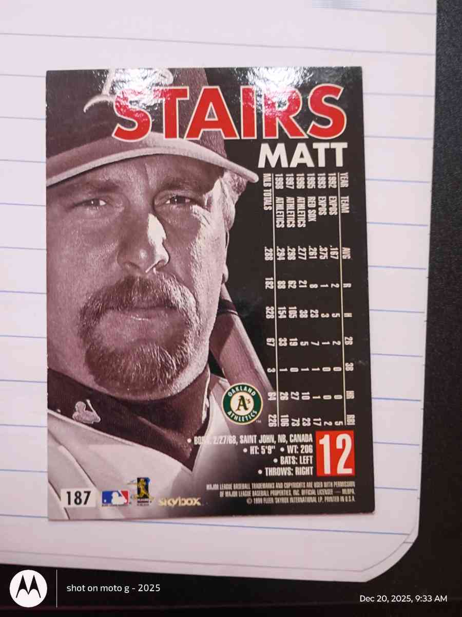 Matt Stairs card 187