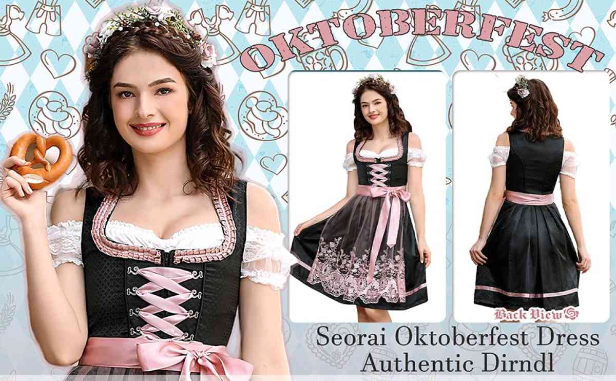 Highquality Authentic Dirndl Plus Size 5XL  3 Piece Set New