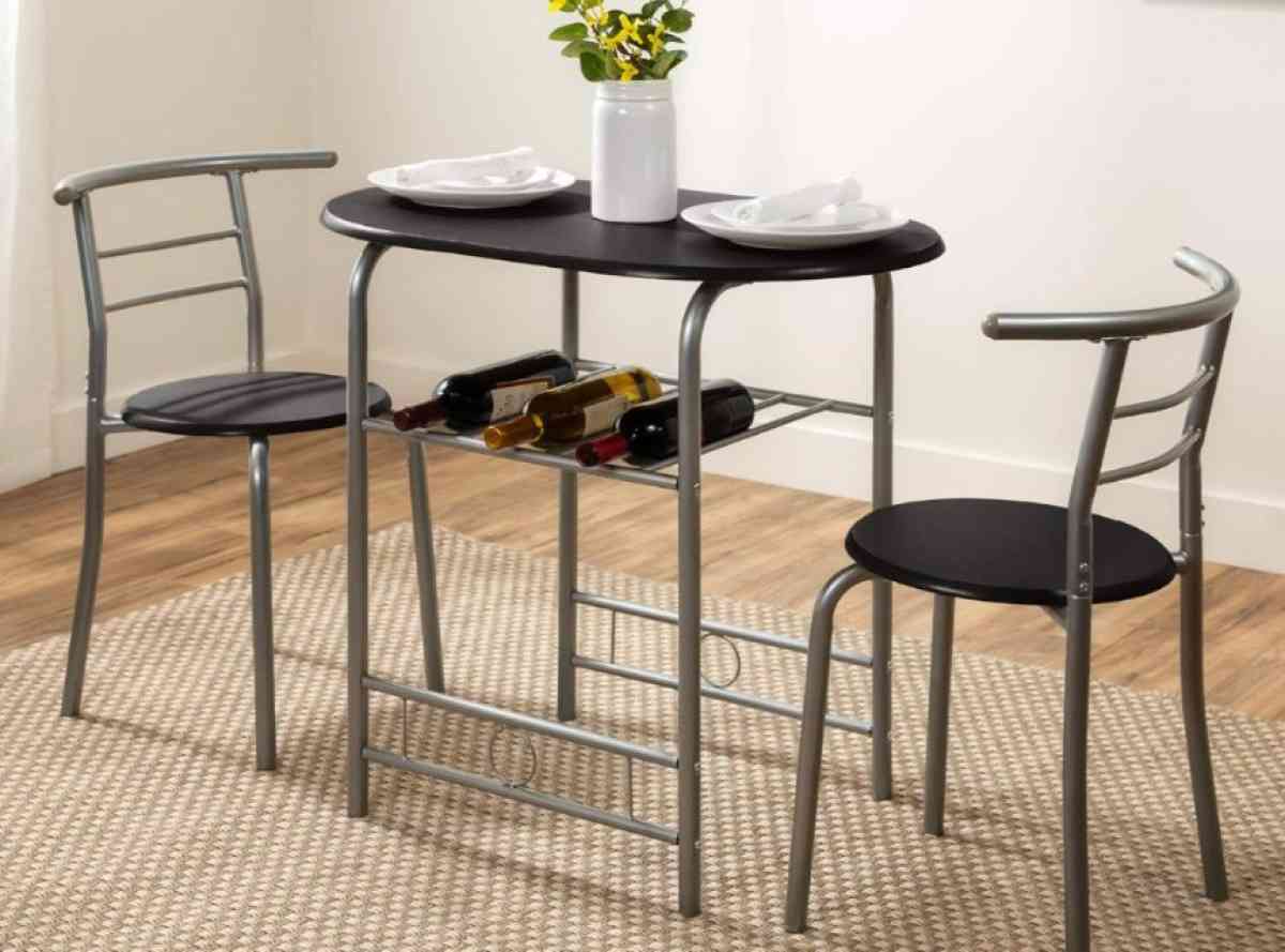 3Piece Wooden Round Table Chair Set