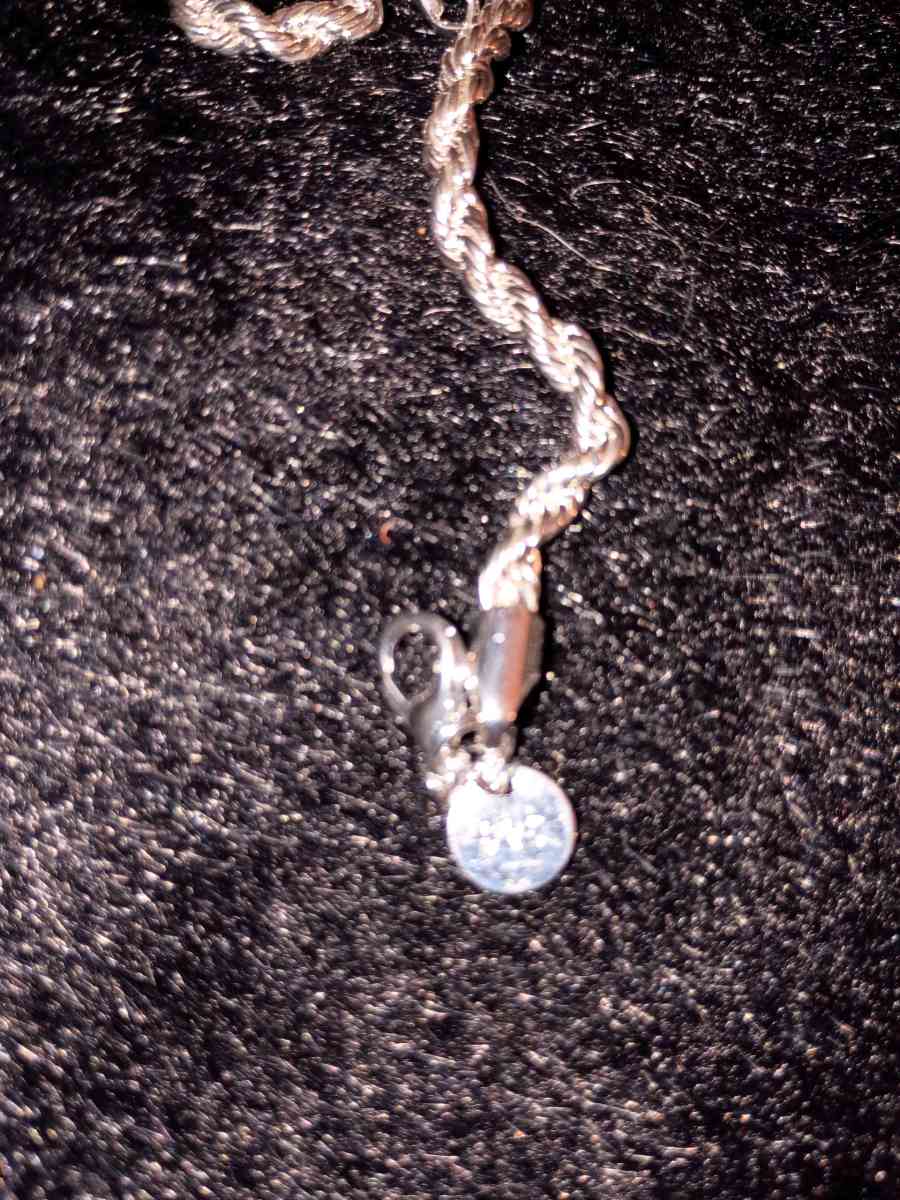 925 sterling silver twisted rope necklace