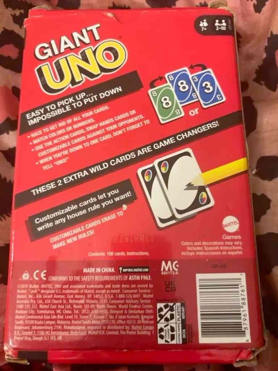 Giant uno cards - Baltimore, Maryland - FleaMarketBay