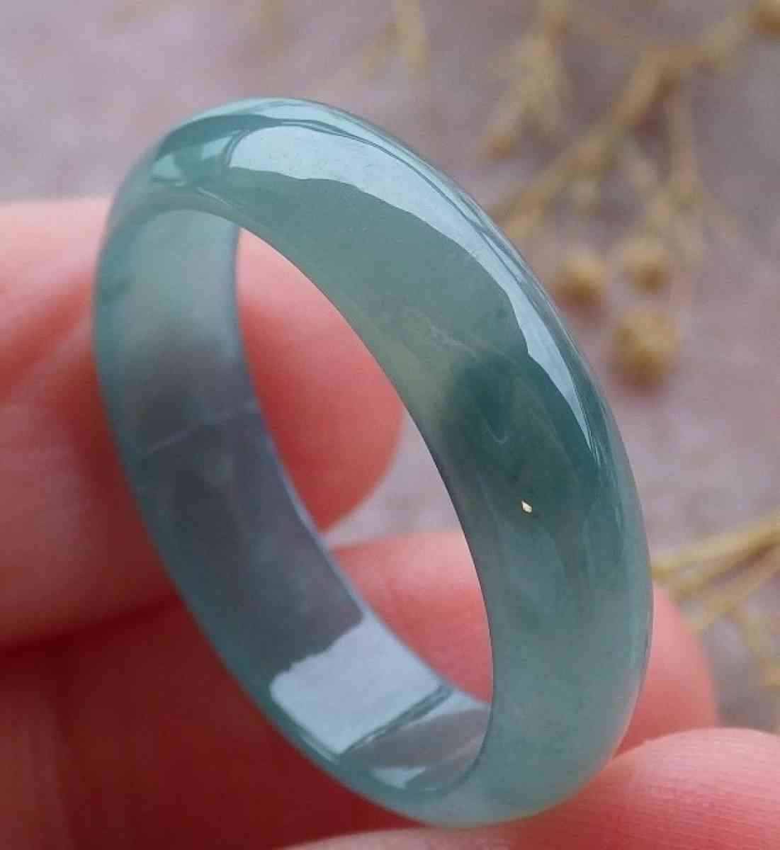 Certificate Jadeite jade  Burmese Ring Round Circle Size 975