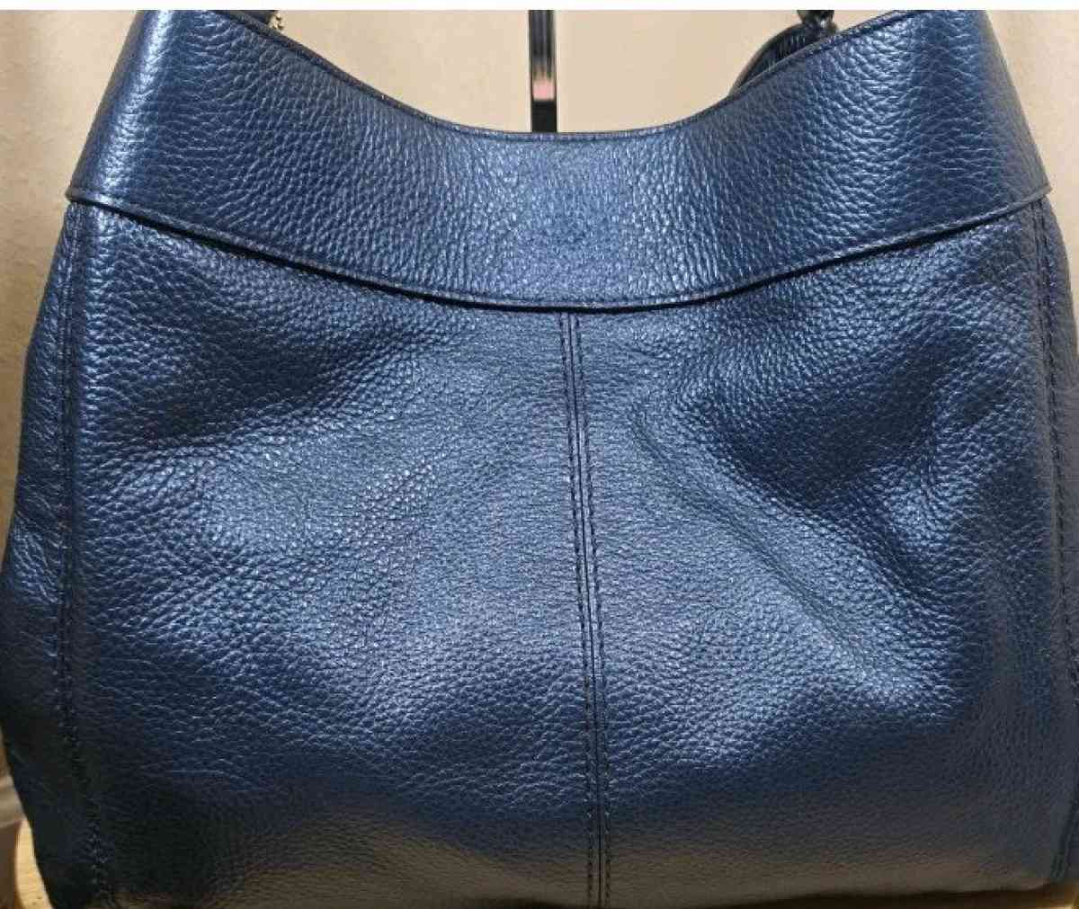 coach metallic blue bag