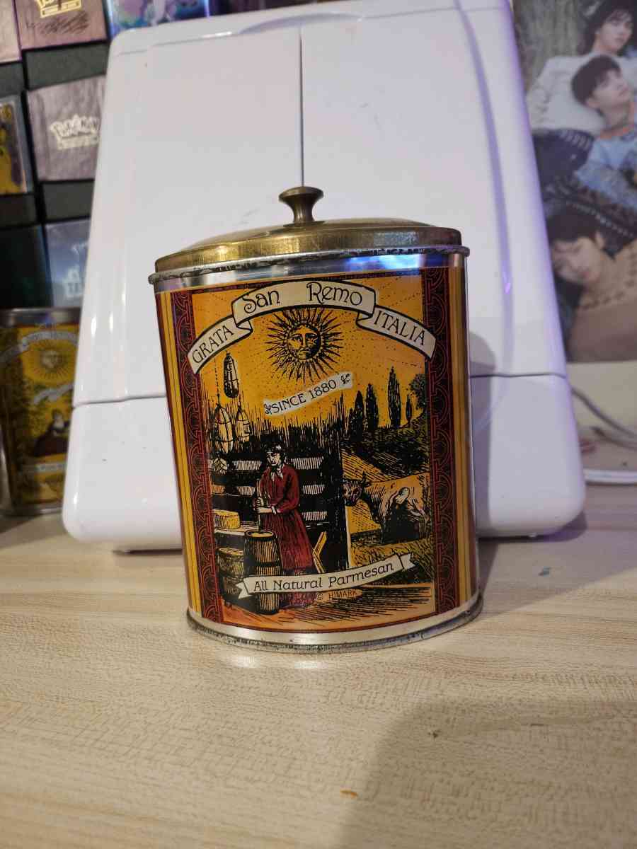 Vinrage San Remo Italy Himark Tin Set 4 Pieces Made In Italy