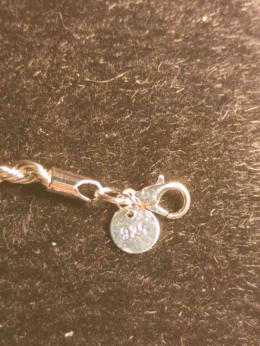925 sterling silver twisted rope bracelet