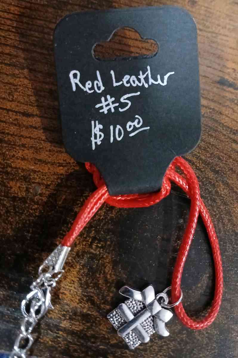 Red Leather Christmas Necklace pt1