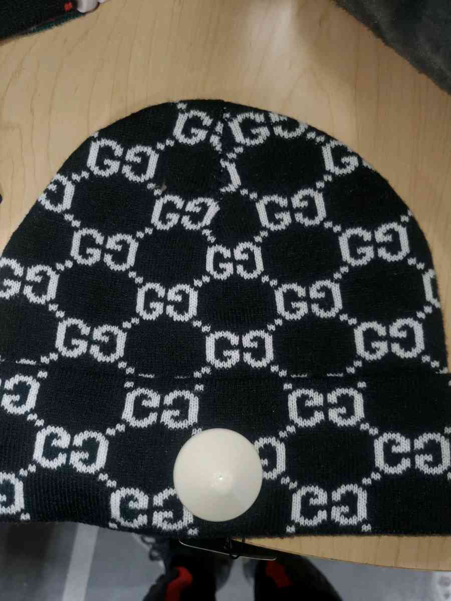 Gucci Monogram Black and White Beanie