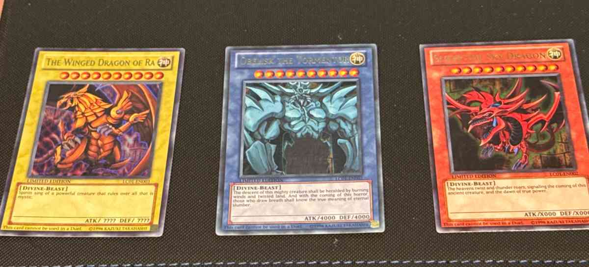 YuGiOh Legendary God Cards Set  Ra Obelisk  Slifer Limited - Waynesville, Missouri - FleaMarketBay