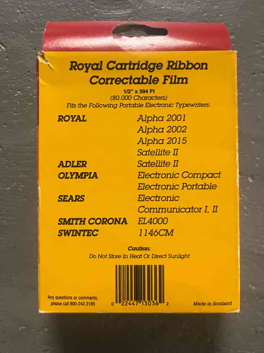 NEW NOS Royal Correctable Film Cartridge Electronic Typewrit