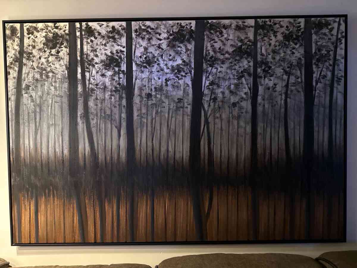 Large Abstract Forest Wall Art  Frame