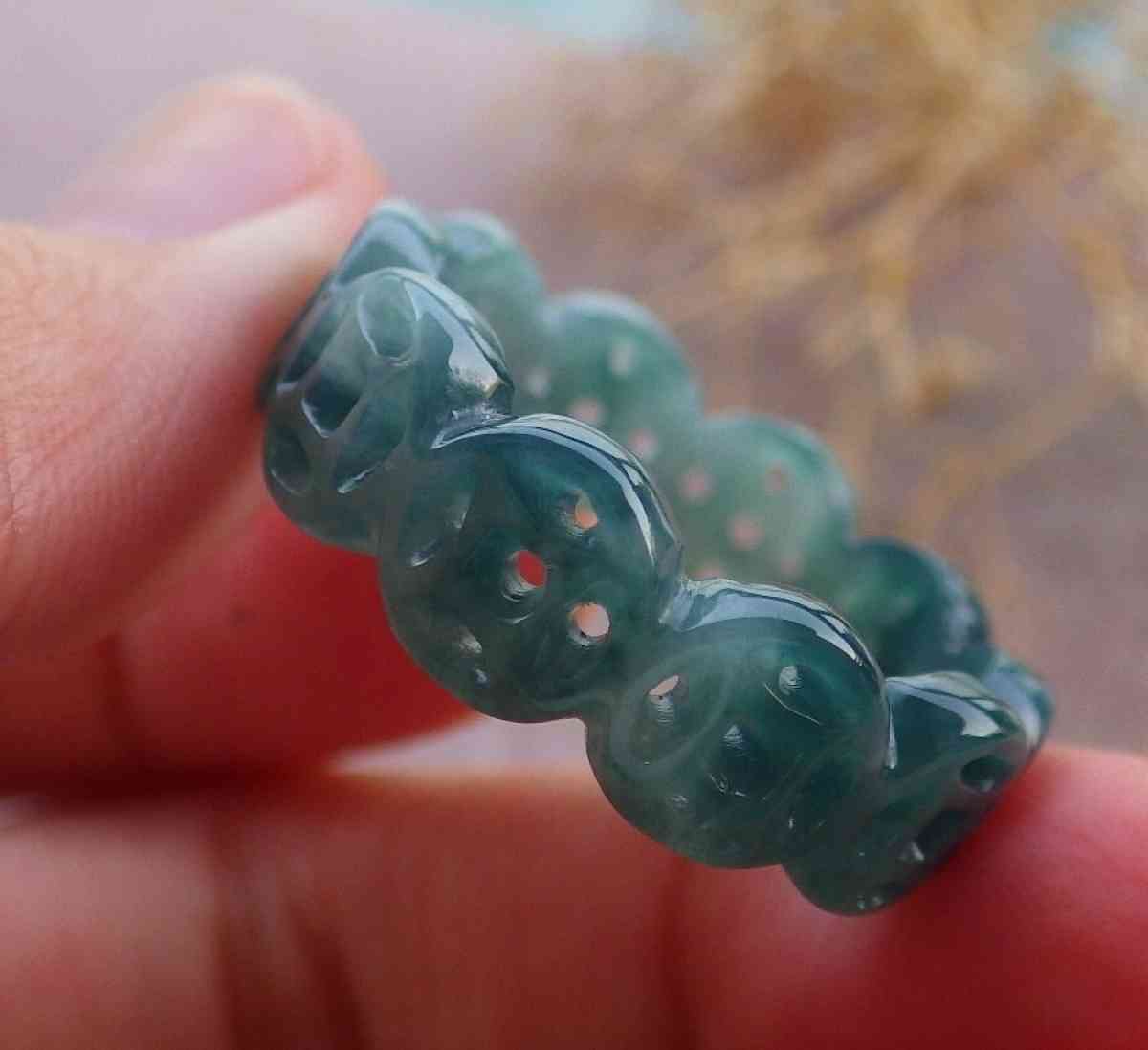 Certificate Jadeite Jade  Burmese Old money ring size 10