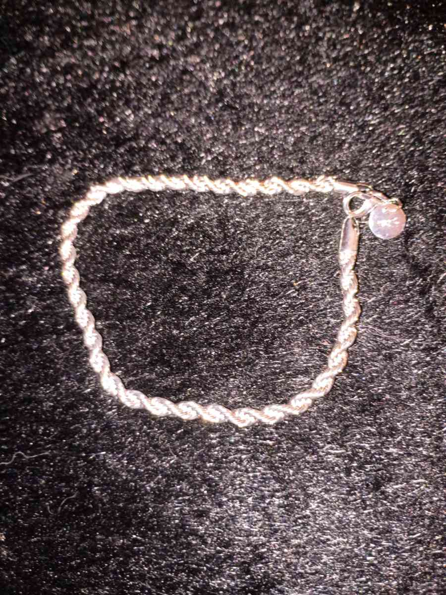 925 sterling silver twisted rope bracelet