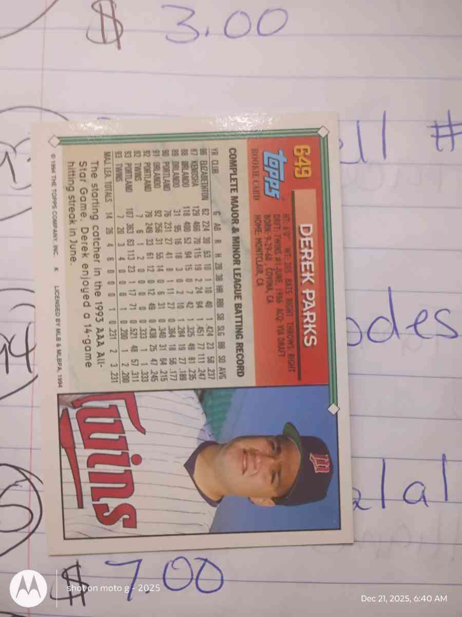 Derek Parks card 649
