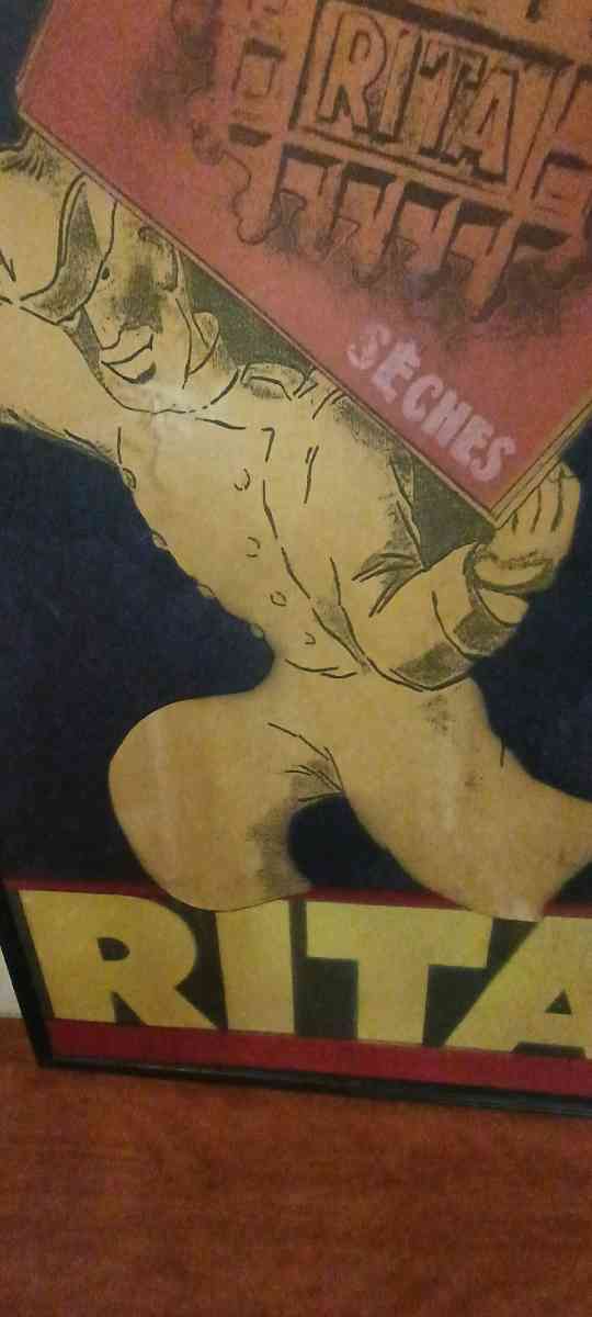 Rare Vintage Style French Waffle Poster Art  RITA SCHES Larg - Philadelphia, Pennsylvania - FleaMarketBay