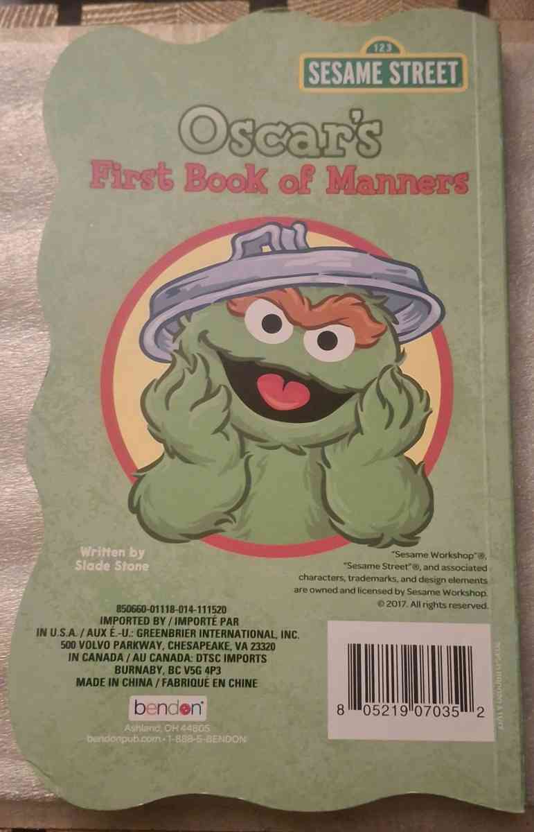 Sesame Street Oscars First book of Manners