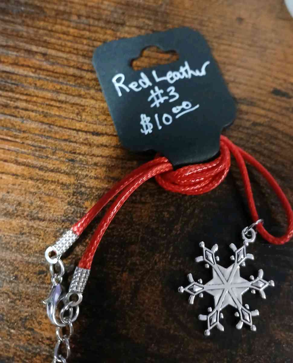 Red Leather Christmas Necklace pt1