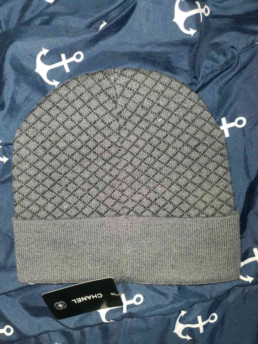 Chanel logo print knit hat