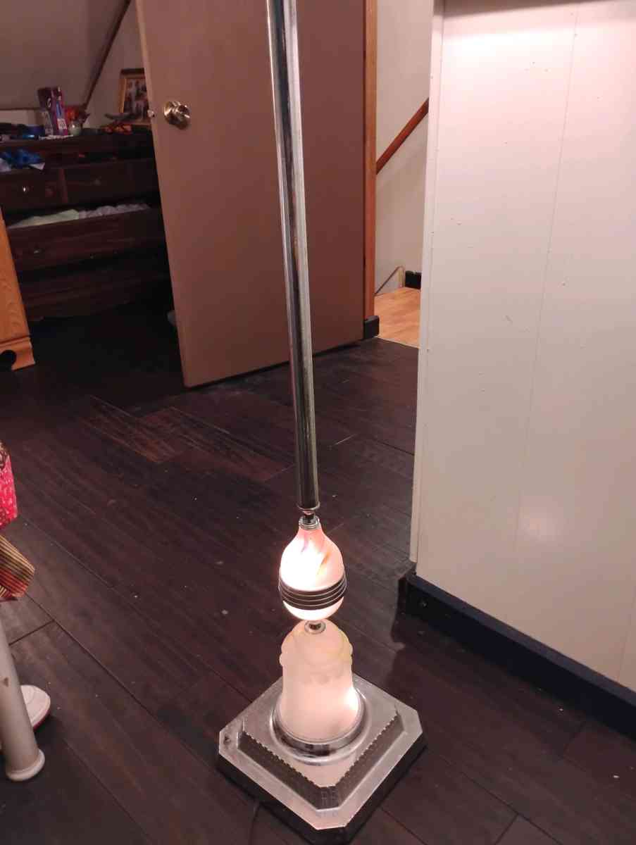 Art Deco chrome plated metal marble floor lamp 1930s