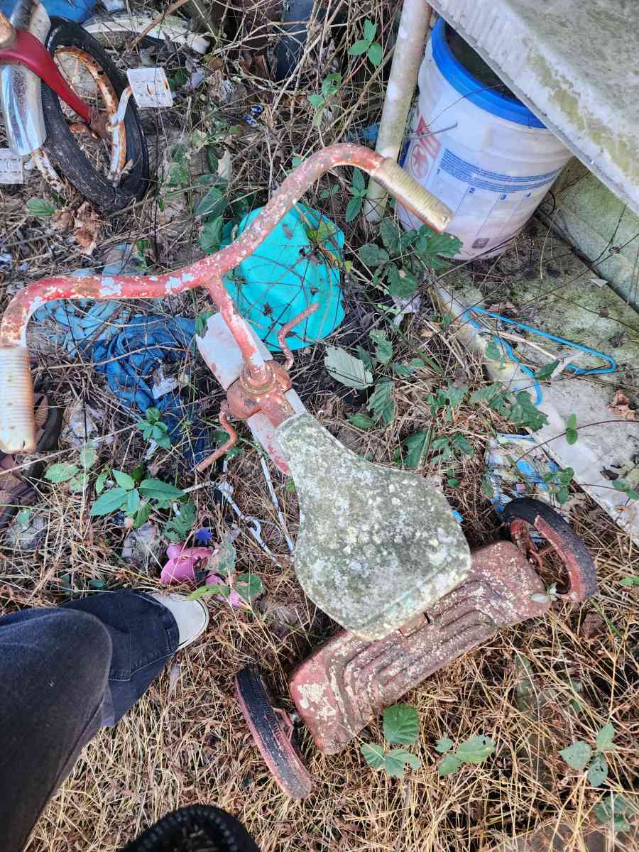 2 antique tricycles all metal